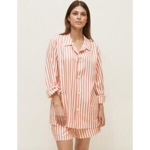 Monocle x Tom Adam Pajama Top Striped Button Up Shirt Pocket Loungewear Unisex M